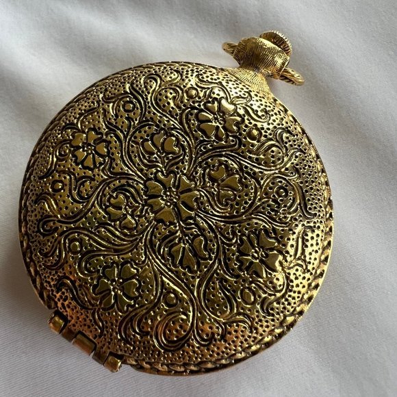 Vintage Max Factor Gold Tone Lion Beauty Mirror Compact - Picture 4 of 12